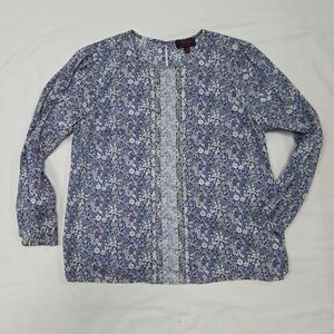 J. Crew LIBERTY LONDON Blue Floral Long-Sleeve Blouse
